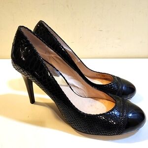 Michael Kors black leather upper high heels size 8 1/2 M